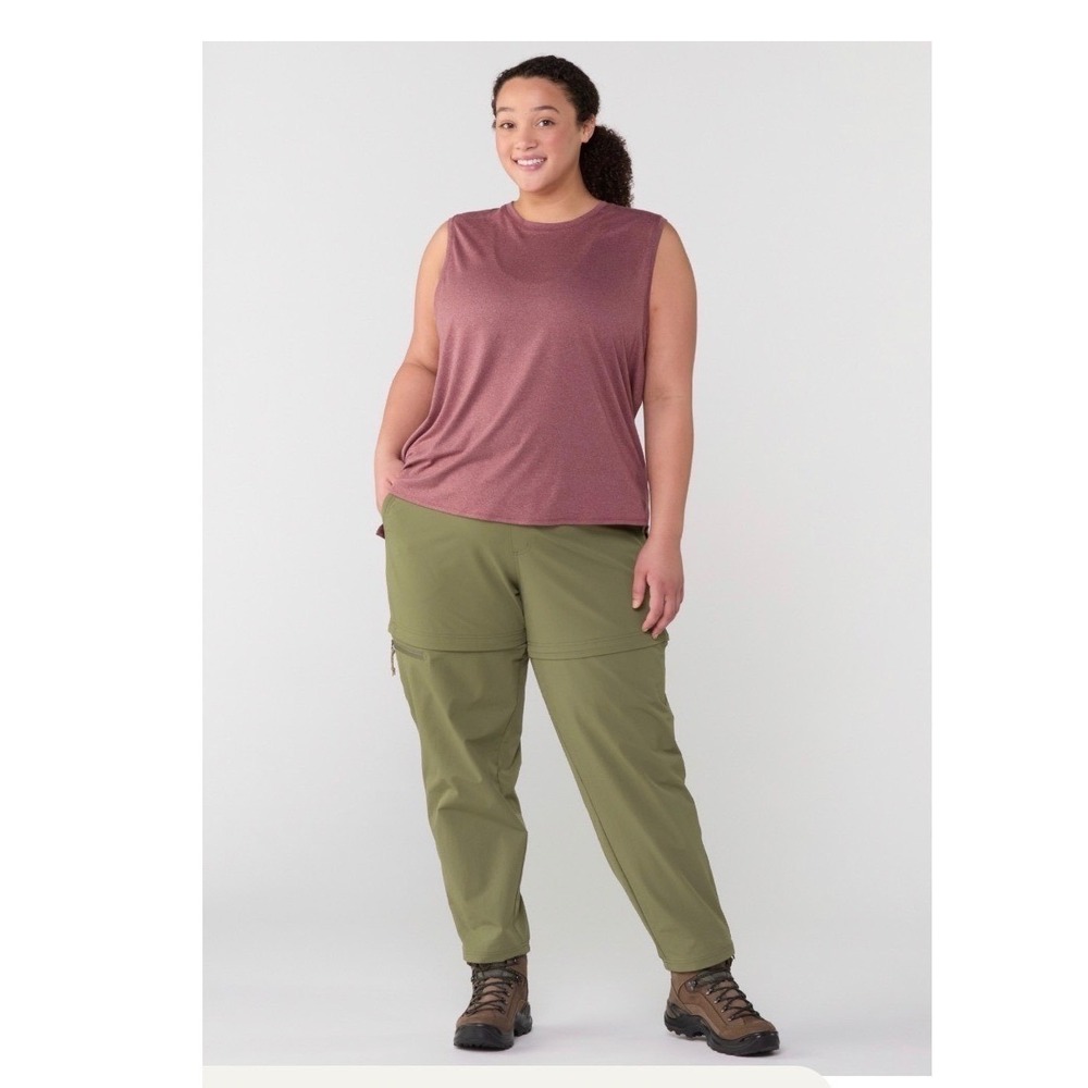 NWT REI Co-op Sahara Stretch Convertible Hiking Pants Green Women XL UPF 50+ New
